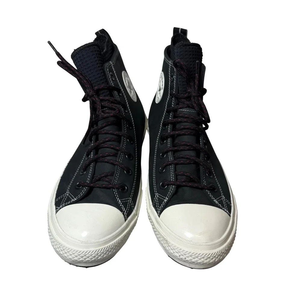 Converse All‎ Star Leather High Top Sneakers Black Lunarion Mens 11.5 Wo 13.5 - Picture 2 of 7